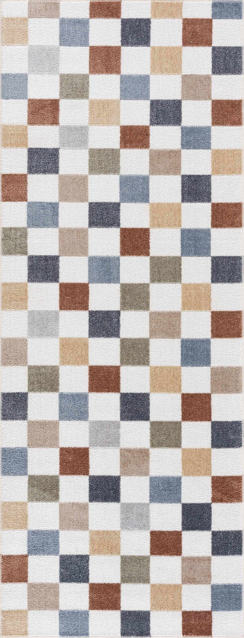 Alie Colorful Checkered Washable Rug Rugs Boutique Rugs 2'7" x 7'3" Runner 