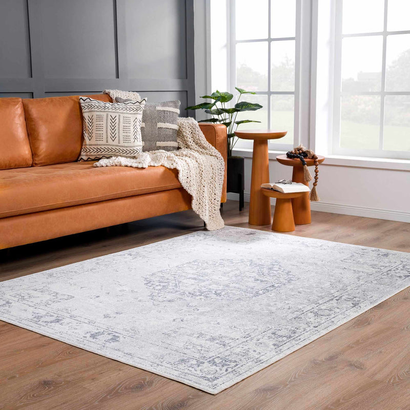 Akram Cream & Antrasit Washable Area Rug Rugs Boutique Rugs 