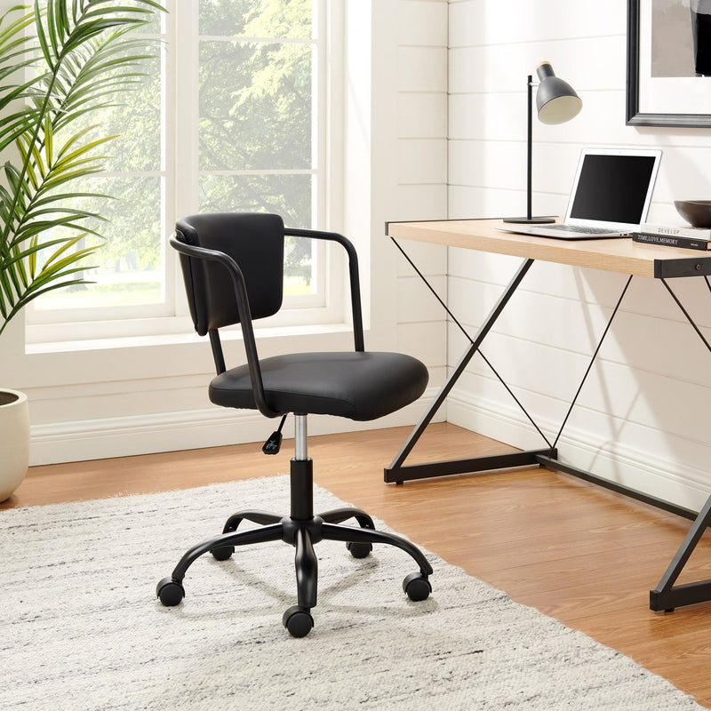Modern Office Chair with Arms Living Room Walker Edison Black 