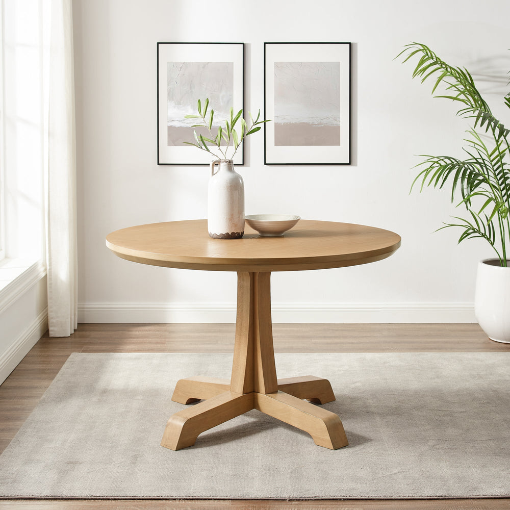 Pedestal Table Mid Century Modern Round Dining Table Extendable