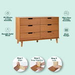 Sloane 6 Drawer Solid Wood Dresser with Cut-Out Handles Thumbnail