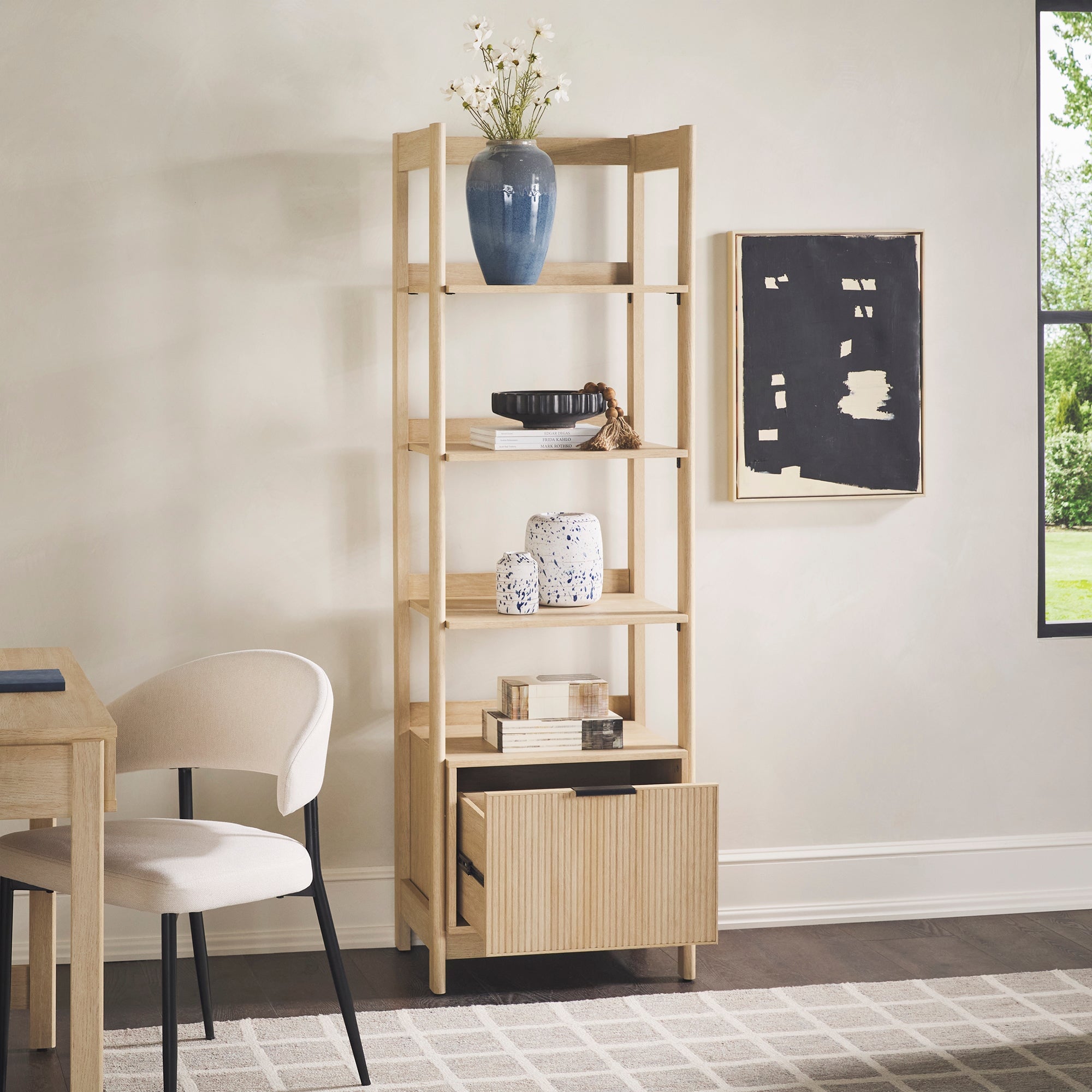 Holmes Modern Scandinavian Reeded Bookshelf – Walker Edison