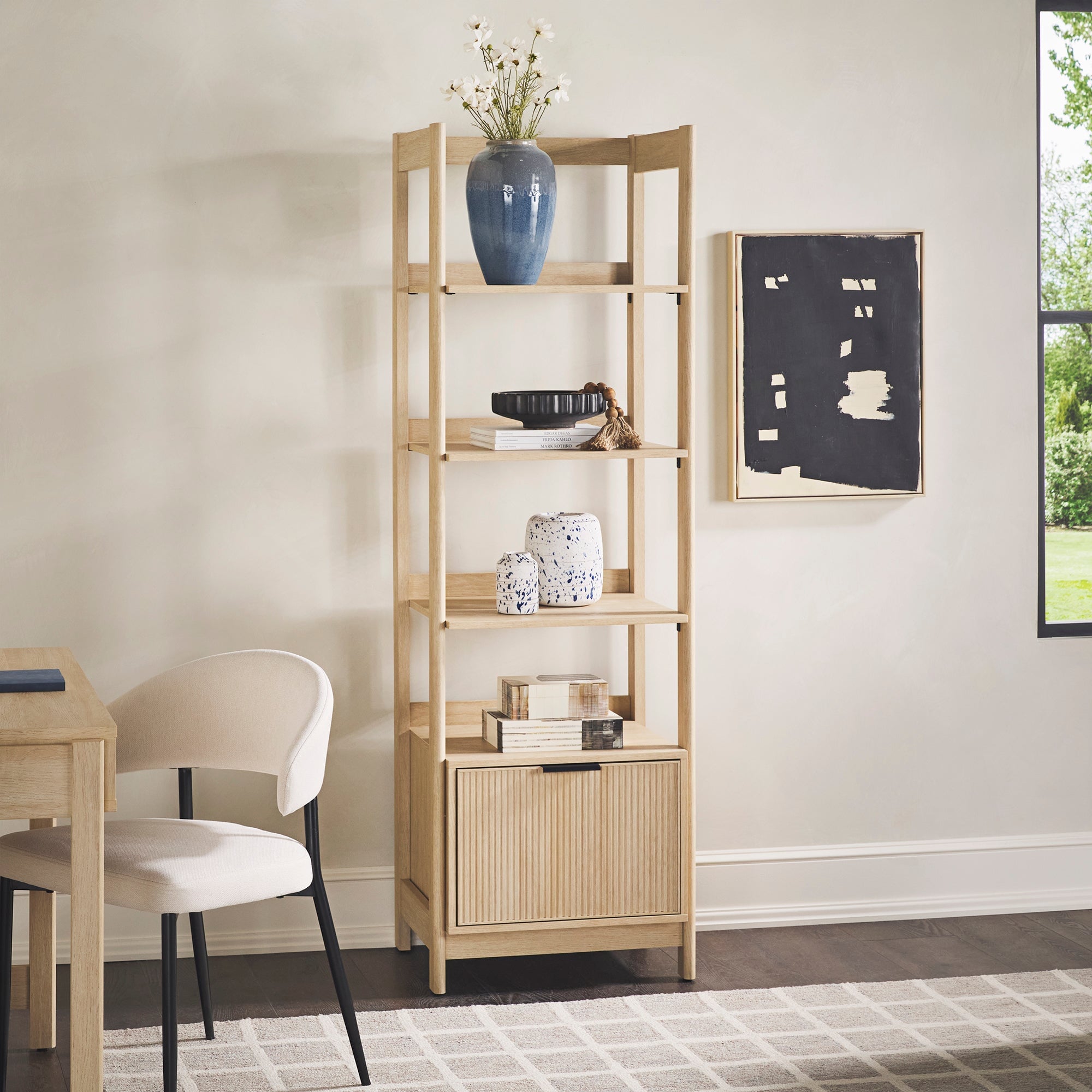 Holmes Modern Scandinavian Reeded Bookshelf – Walker Edison