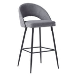 Modern 2-Piece Minimalist Upholstered Bar Stool Set Walker Edison Charcoal  Thumbnail