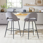 O Modern 2-Piece Minimalist Upholstered Bar Stool Set of 2 Thumbnail