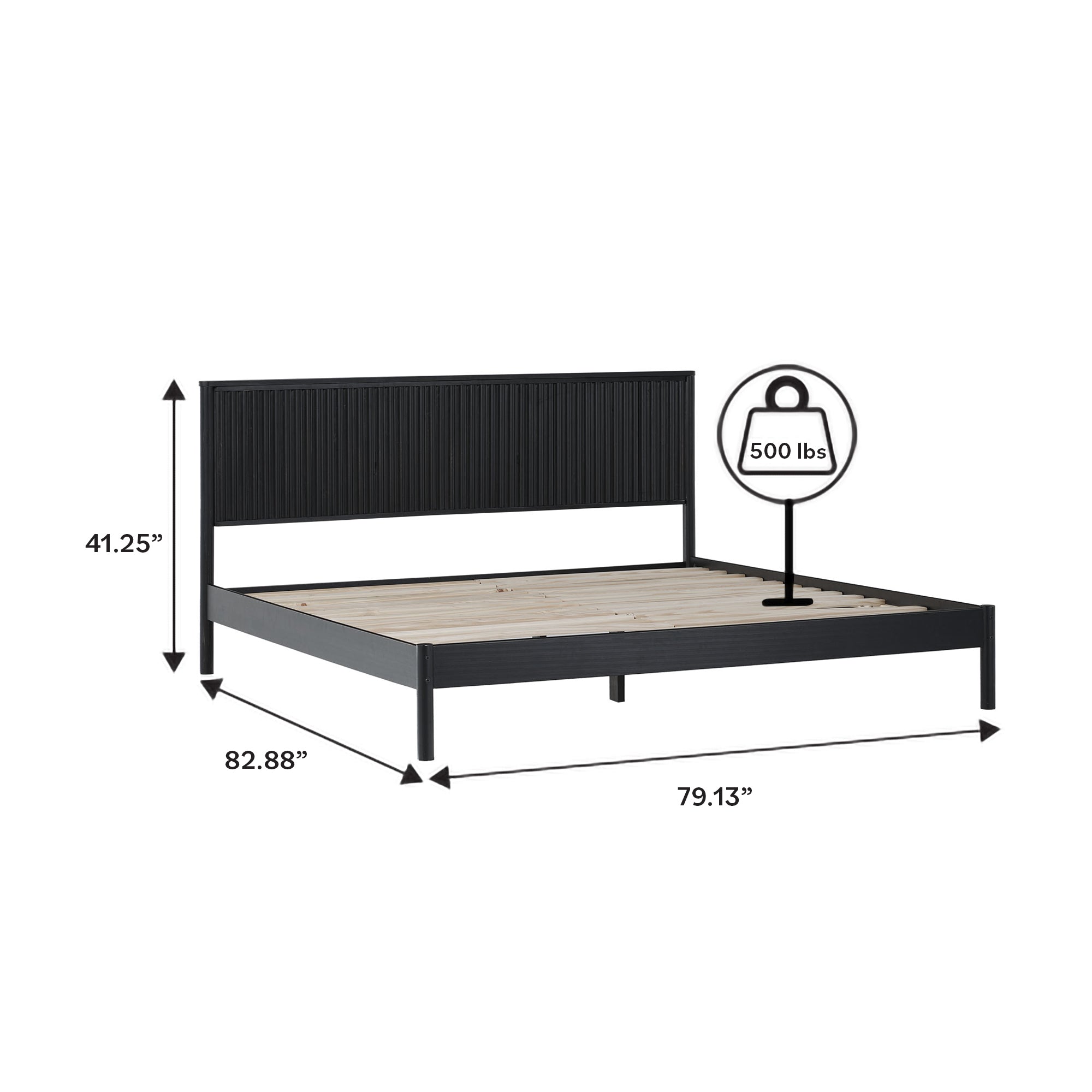 Paris Contemporary Reeded Headboard Solid Wood Bed – Walker Edison