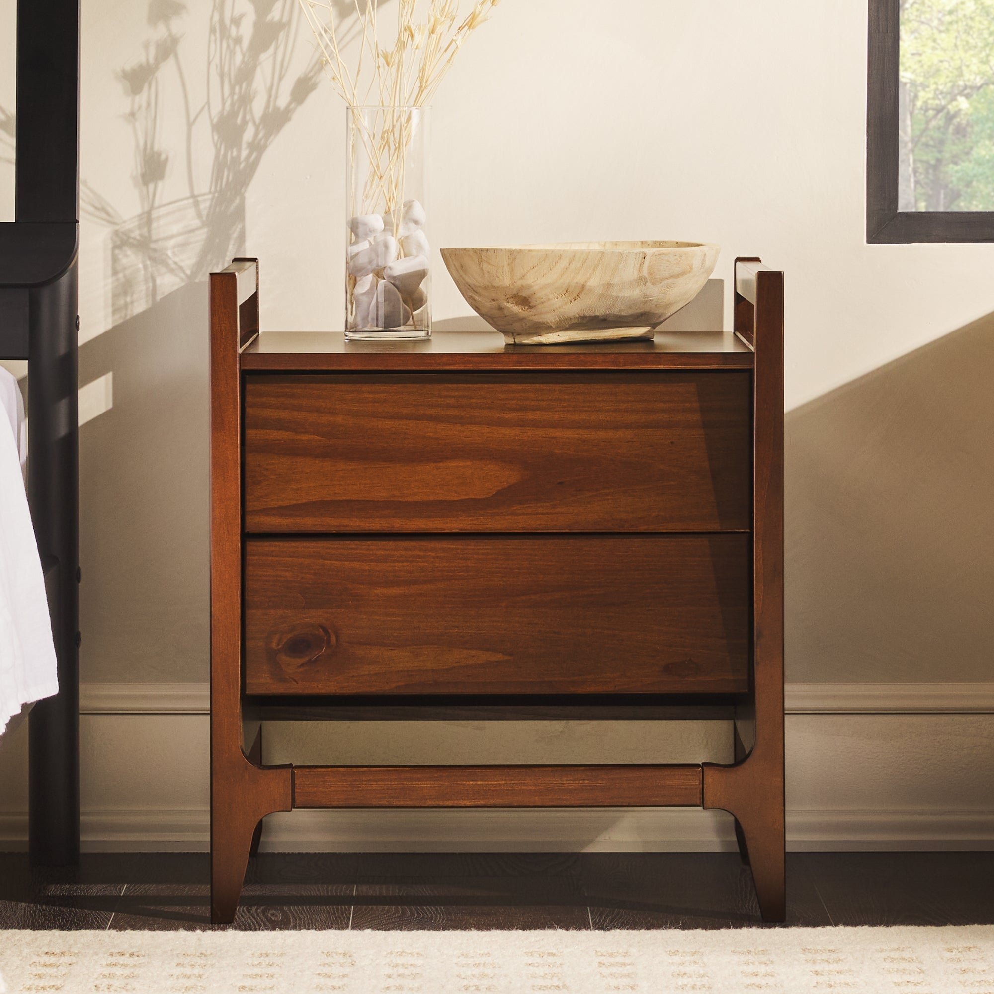 Oswald Mid-Century Modern 2-Drawer Wood Nightstand – Walker Edison