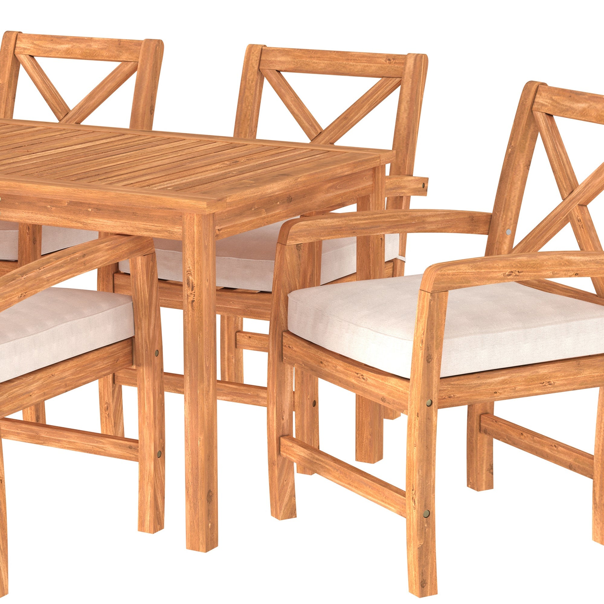 Walker Edison Patio Dining Table Set - Thumbnail 3