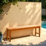 Midland Acacia Wood Outdoor Patio Bench Thumbnail