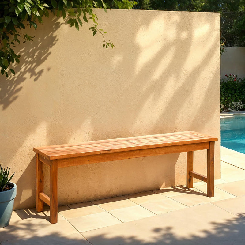 Midland Acacia Wood Outdoor Patio Bench