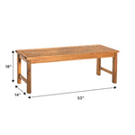 Midland Acacia Wood Outdoor Patio Bench Thumbnail