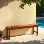 Midland Acacia Wood Outdoor Patio Bench Thumbnail