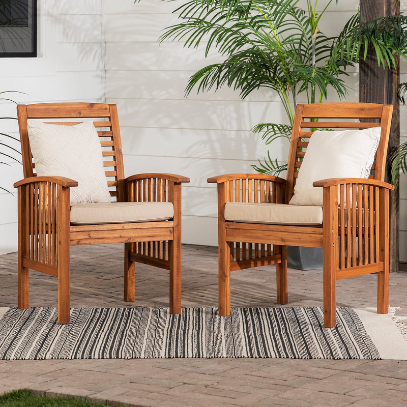 Midland Outdoor Patio Chairs with Cushions, Set of 2 Outdoor Walker Edison 