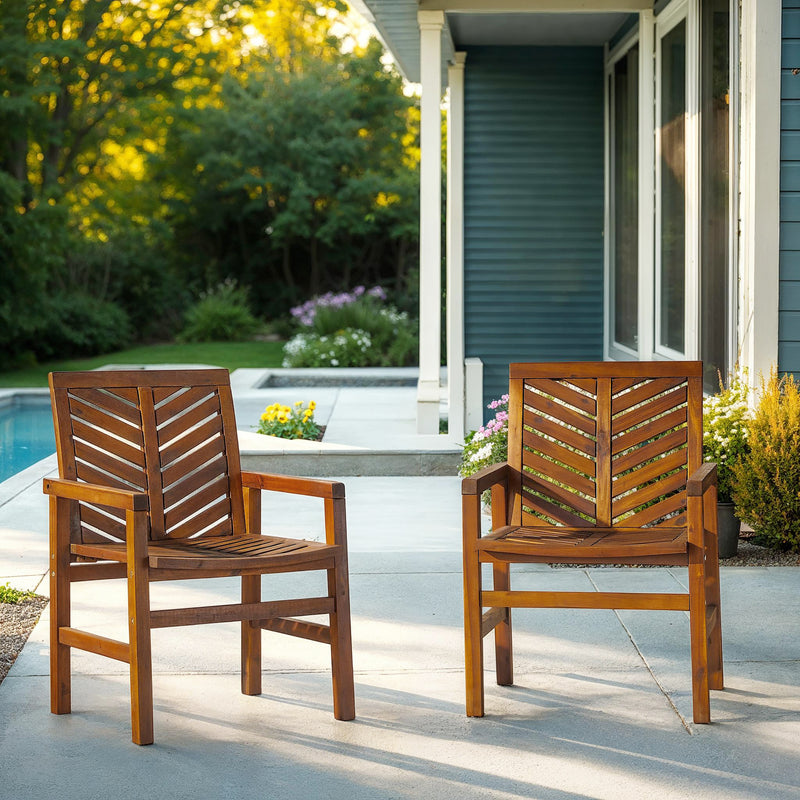 Vincent Patio Wood Chairs, Set of 2