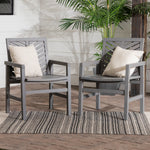 Vincent Patio Wood Chairs, Set of 2 Thumbnail