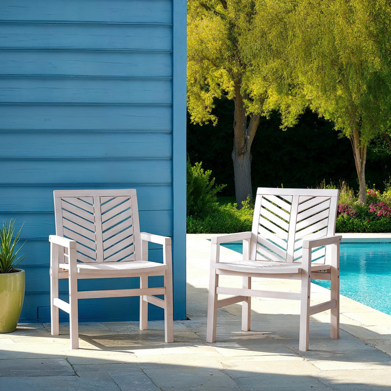 Vincent Patio Wood Chairs, Set of 2