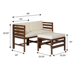 Sanibel 3-Piece Modular Acacia Chairs and Ottoman Thumbnail