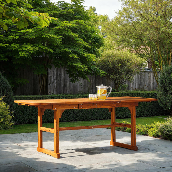Midland Acacia Wood Extendable Outdoor Dining Table | Walker Edison