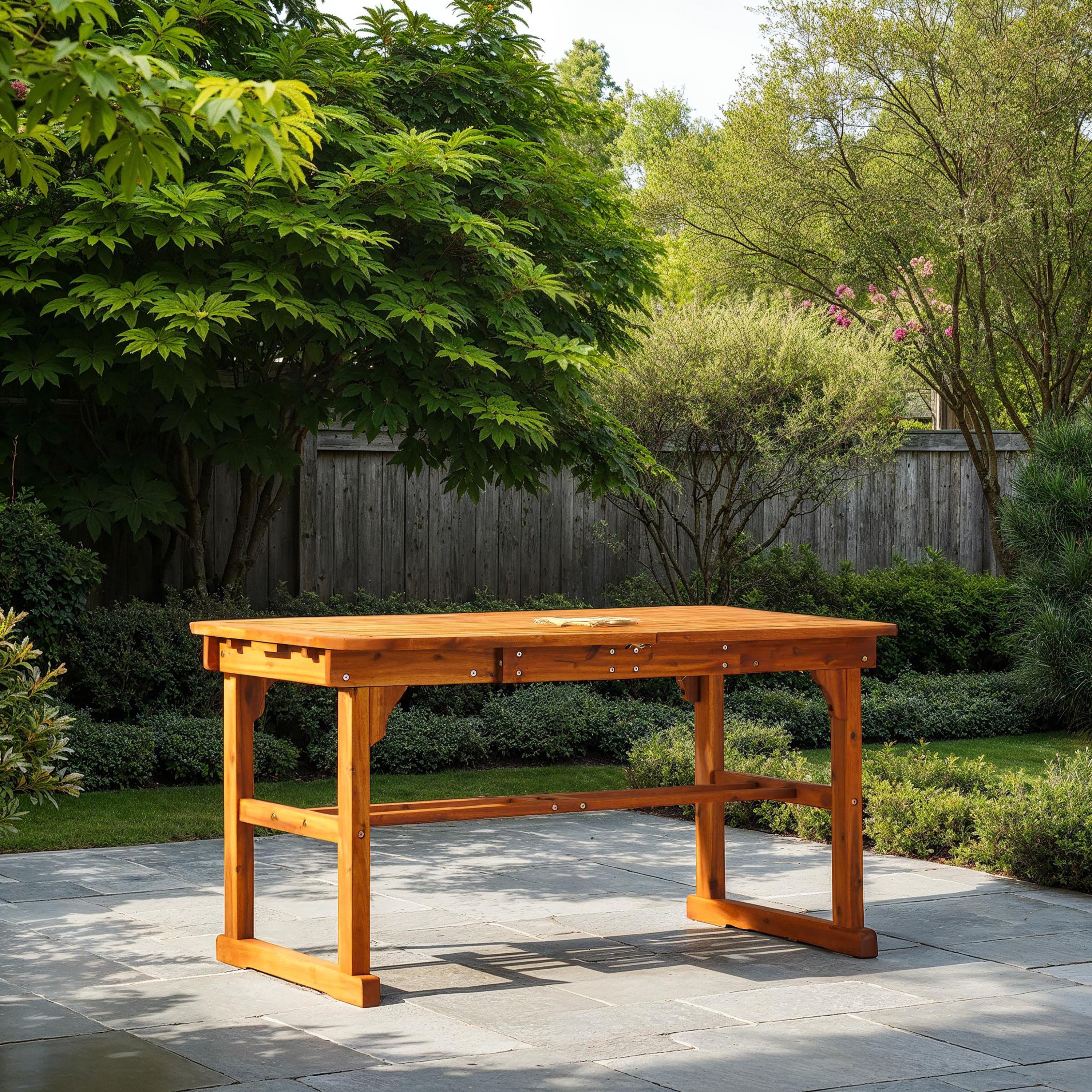 Midland Acacia Wood Extendable Outdoor Dining Table | Walker Edison
