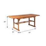 Midland Acacia Wood Outdoor Patio Butterfly Dining Table Thumbnail