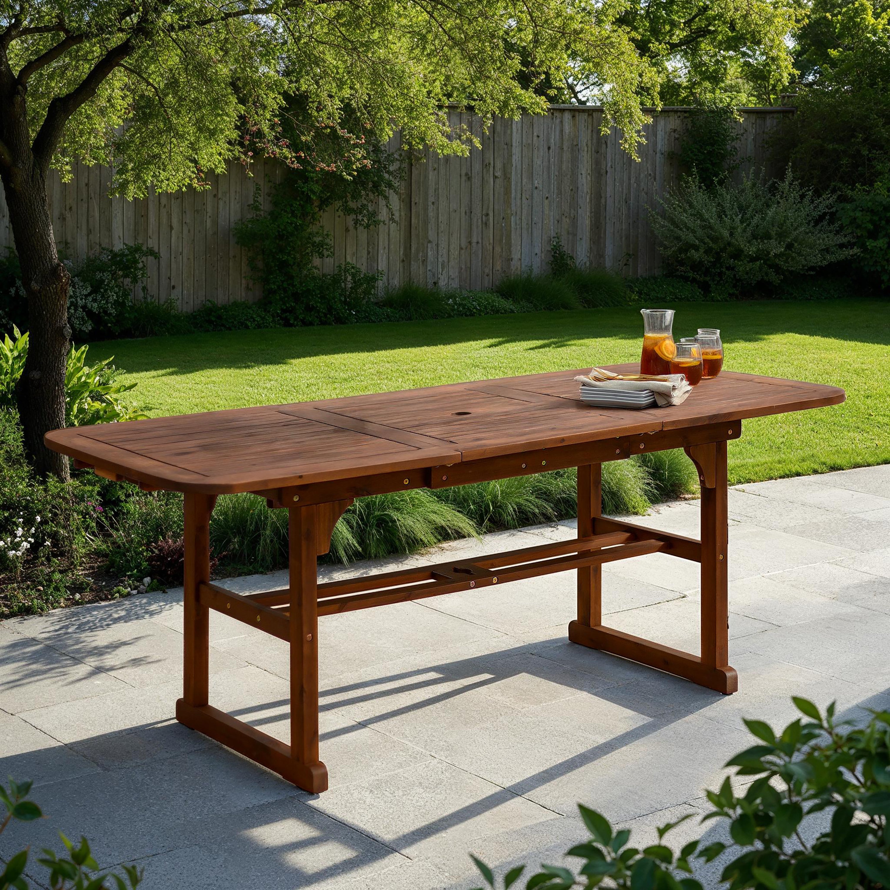 Midland Acacia Wood Extendable Outdoor Dining Table | Walker Edison