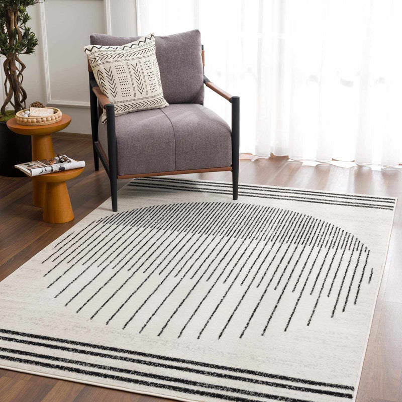 Boutique Rugs - Angus Black&White Geometric Area Rug Rugs Boutique Rugs 5'3" Square 
