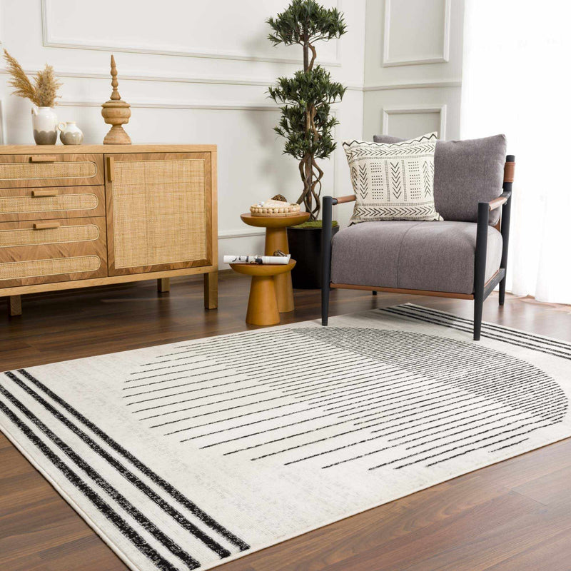 Boutique Rugs - Angus Black&White Geometric Area Rug Rugs Boutique Rugs 5' x 7' Rectangle 