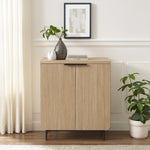 Reema Scandinavian Accent Cabinet Dining / Kitchen Walker Edison Coastal Oak/Black  Thumbnail