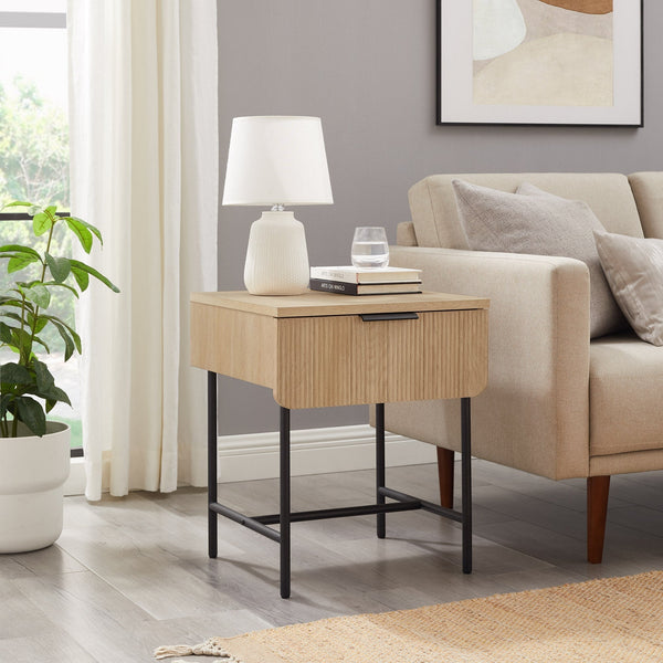 Reema Scandinavian Side Table Living Room Walker Edison 