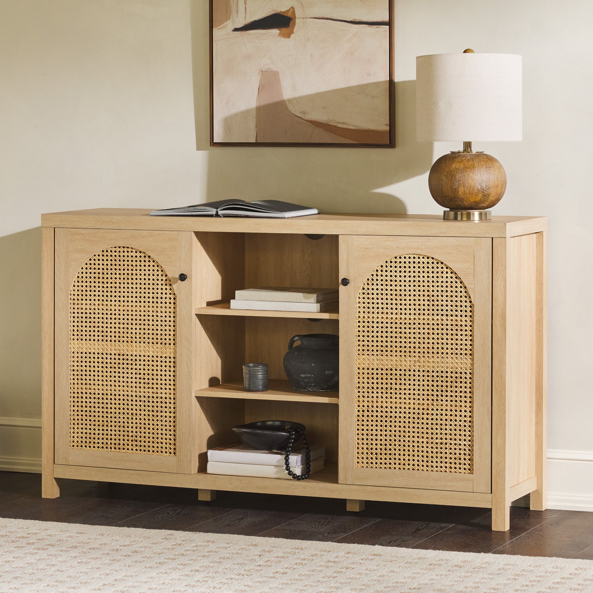 Sasha 58-Inch Rattan Sideboard TV Stand | Walker Edison