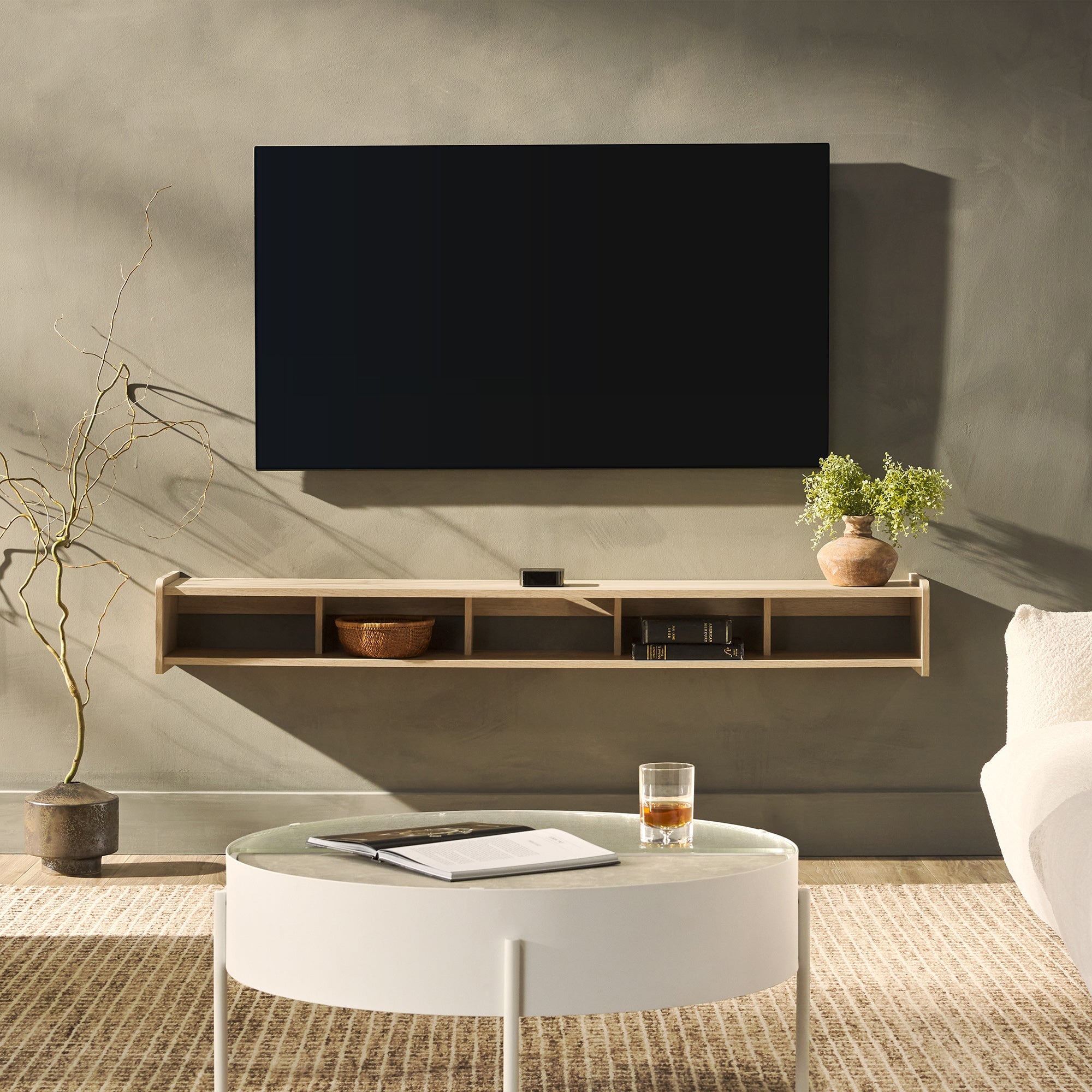 Wall Mounted Floating Tv Stand Minimalist Style Walker Edison 1382