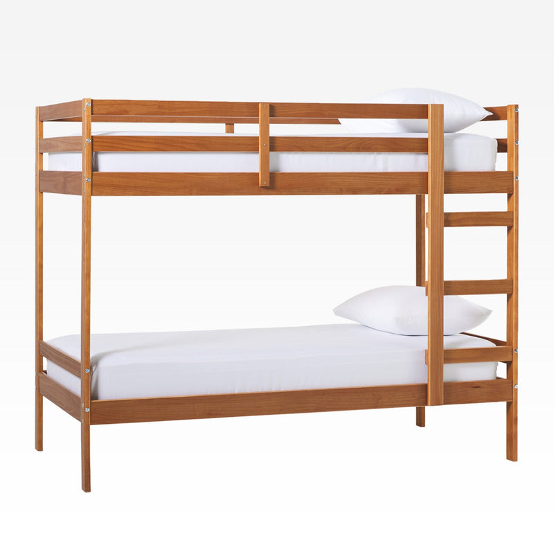 Simple Solid Wood Twin Over Twin Bunk Bed Bedroom Walker Edison 