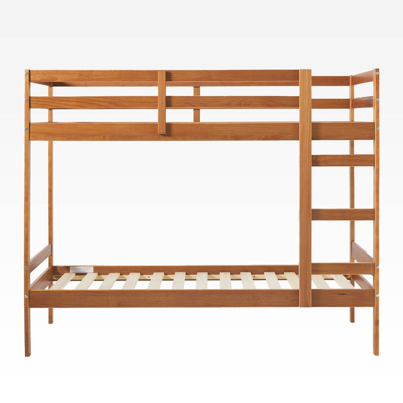 Simple Solid Wood Twin Over Twin Bunk Bed Bedroom Walker Edison 