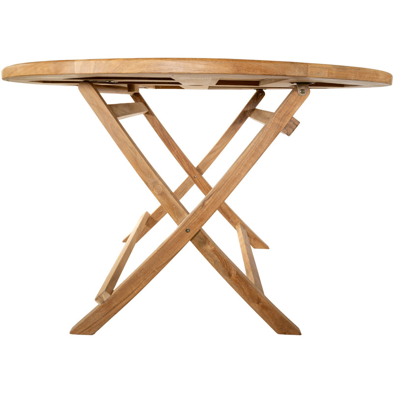 NORDICTEAK - Naples Natural Teak Outdoor Foldable Round Dining Table - 47"