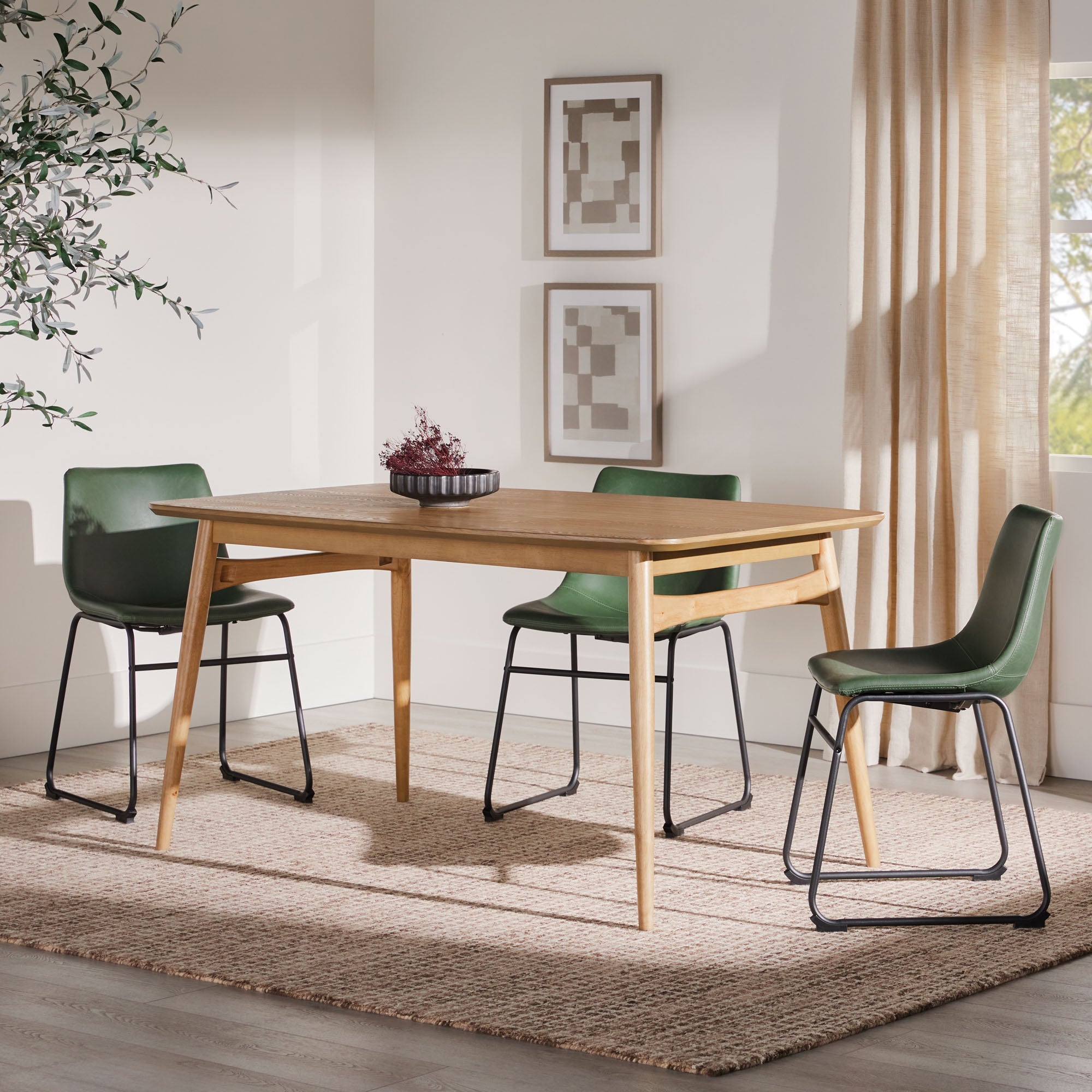 Mid-Century Modern 59-Inch Tapered Leg Dining Table | Walker Edison