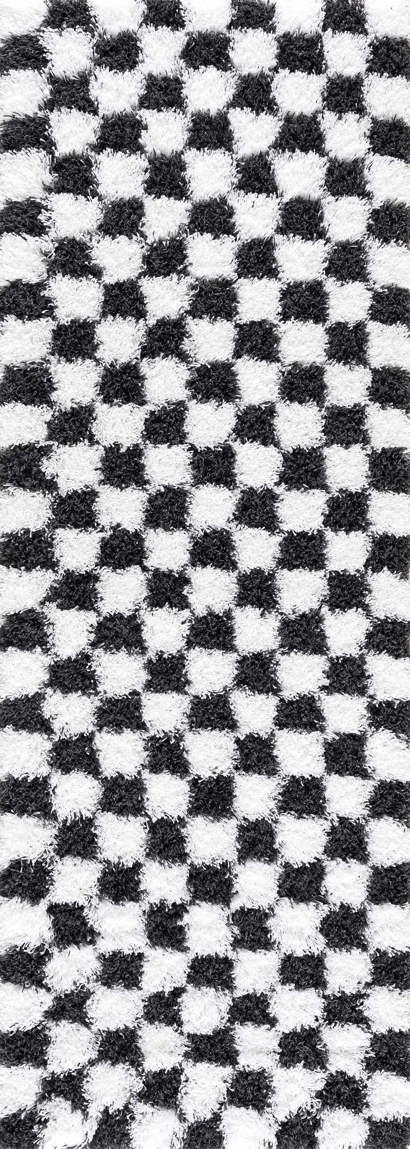 Boutique Rugs - Atira Black & White Checkered Area Rug Rugs Boutique Rugs 2'7" x 7'3" Runner 