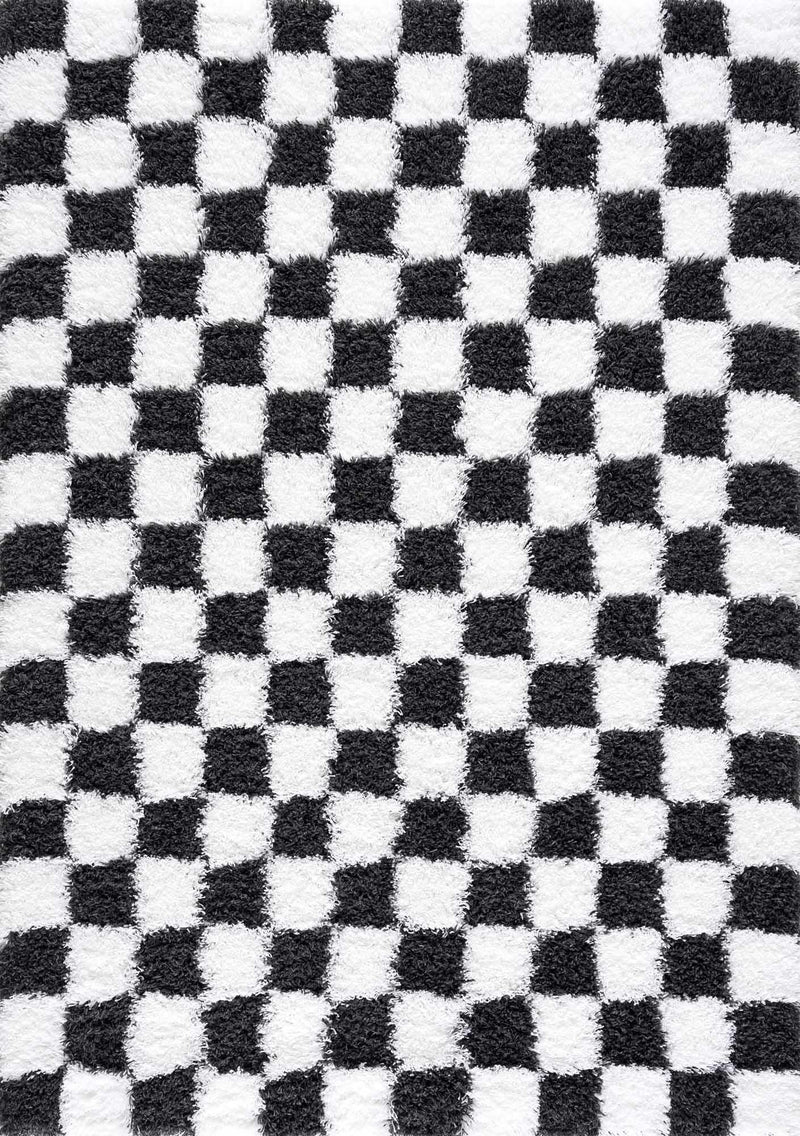 Boutique Rugs - Atira Black & White Checkered Area Rug Rugs Boutique Rugs 