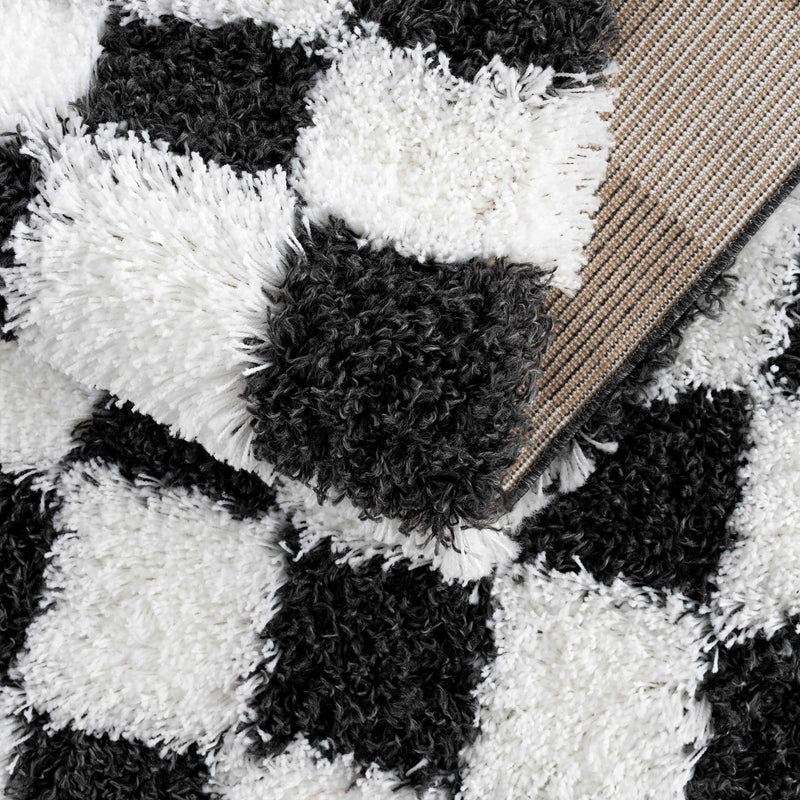 Boutique Rugs - Atira Black & White Checkered Area Rug Rugs Boutique Rugs 