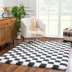 Boutique Rugs - Atira Black & White Checkered Area Rug Rugs Boutique Rugs 5'3" x 7'3" Rectangle  Thumbnail