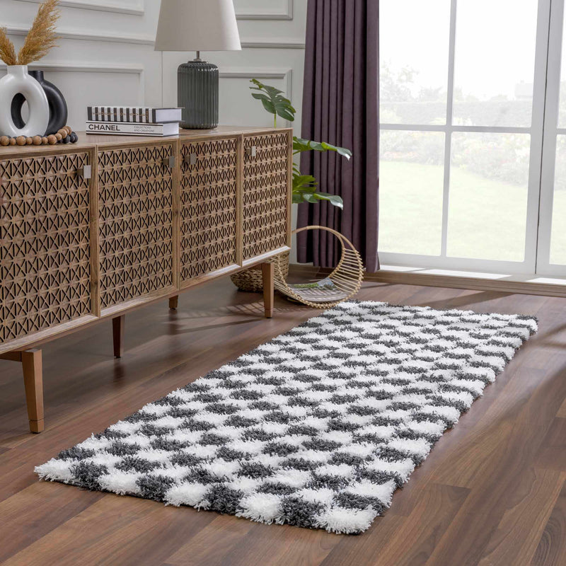 Boutique Rugs - Atira Black & White Checkered Area Rug Rugs Boutique Rugs 