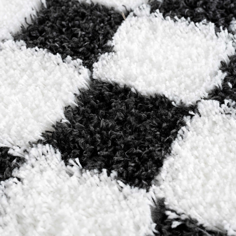 Boutique Rugs - Atira Black & White Checkered Area Rug Rugs Boutique Rugs 