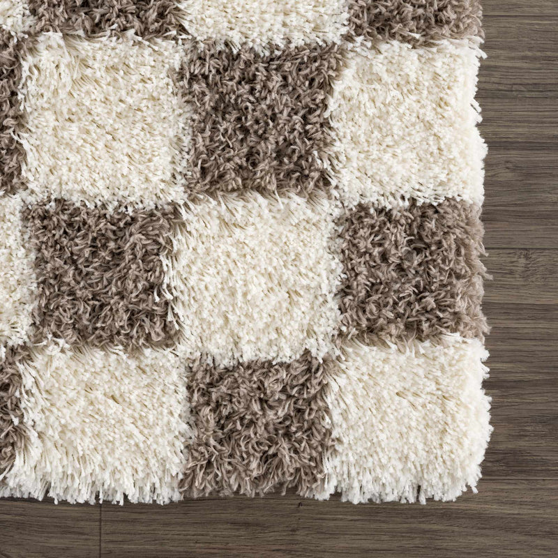 Boutique Rugs - Atira Brown Checkered Area Rug Rugs Boutique Rugs 