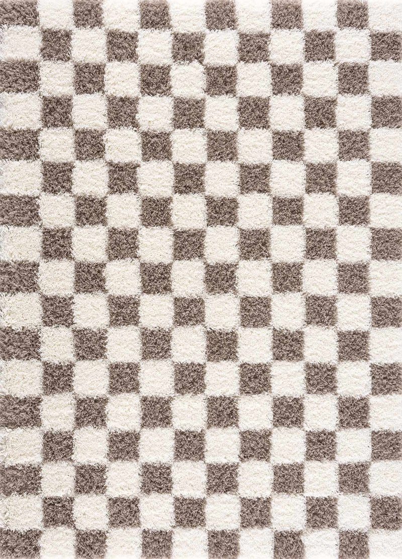 Boutique Rugs - Atira Brown Checkered Area Rug Rugs Boutique Rugs 