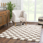 Boutique Rugs - Atira Brown Checkered Area Rug Rugs Boutique Rugs  Thumbnail