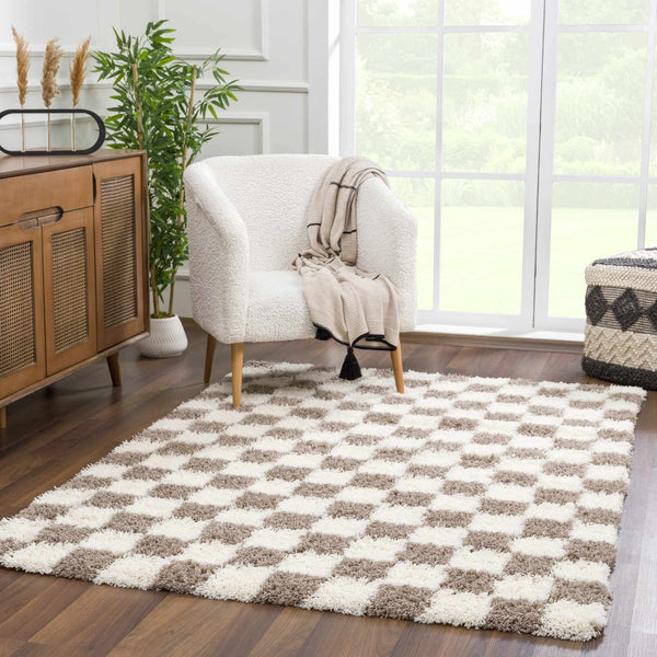 Boutique Rugs - Atira Brown Checkered Area Rug Rugs Boutique Rugs 