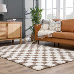 Boutique Rugs - Atira Brown Checkered Area Rug Rugs Boutique Rugs  Thumbnail