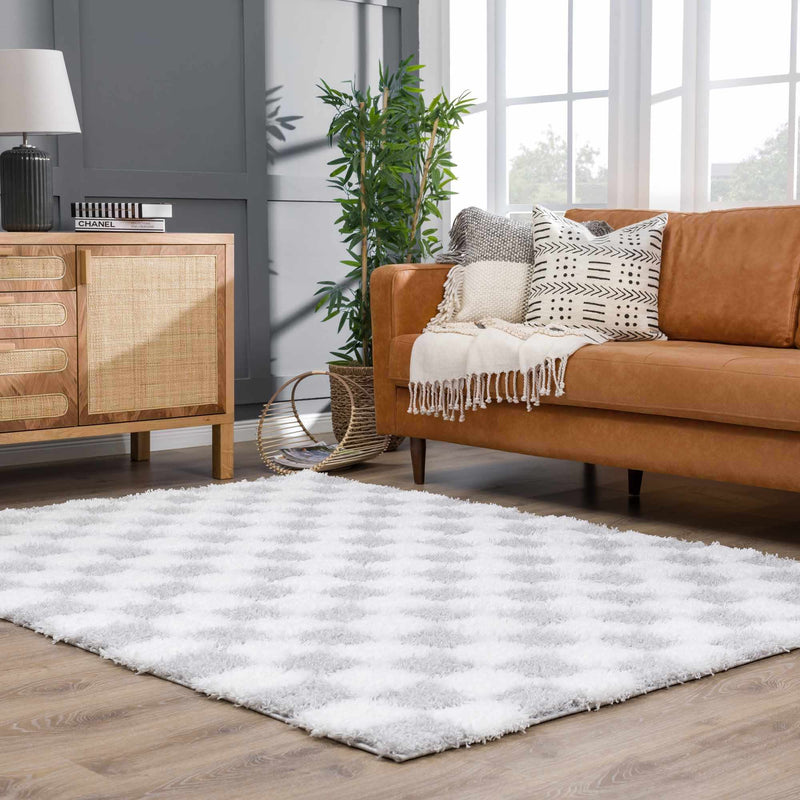 Boutique Rugs - Atira Gray Checkered Area Rug Rugs Boutique Rugs 