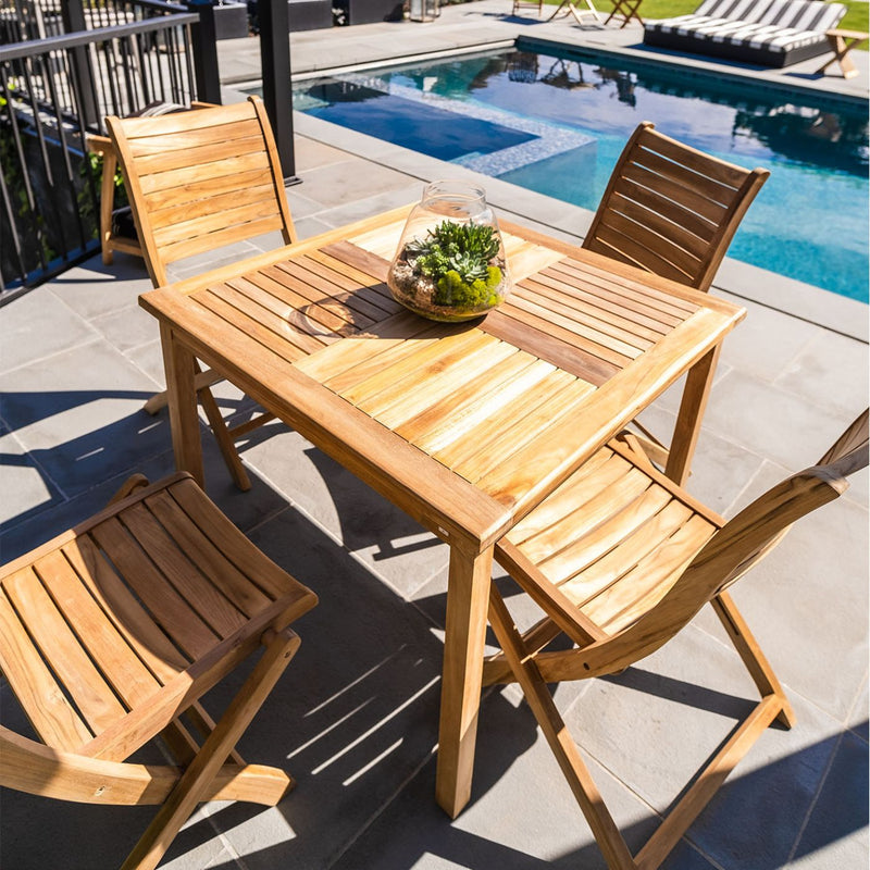 NORDICTEAK - Naples Natural Teak Outdoor Patio Folding Chair