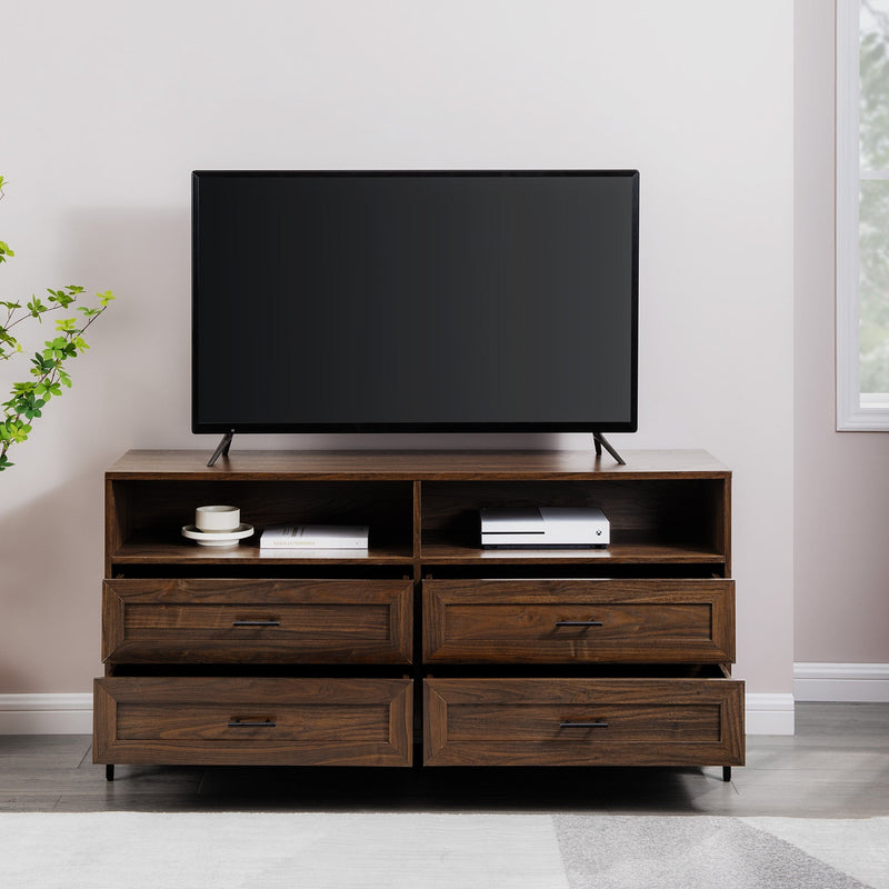 Modern Low 4-Drawer TV Stand for TVs up to 60” Entertainment Centers & TV Stands Walker Edison 