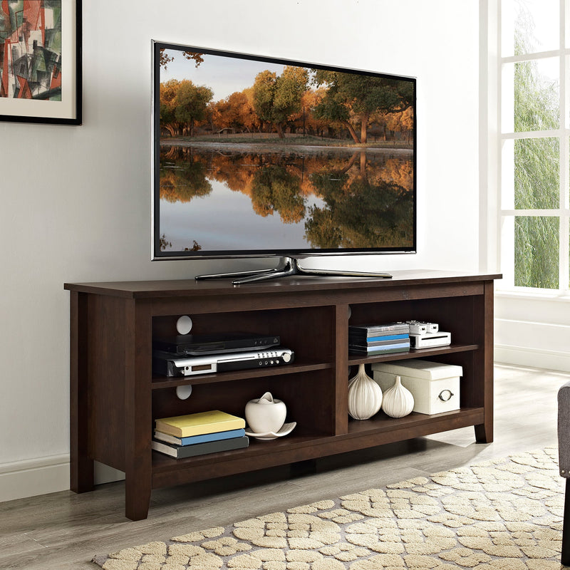 Essential TV Stand Entertainment Walker Edison 58" Traditional Brown 